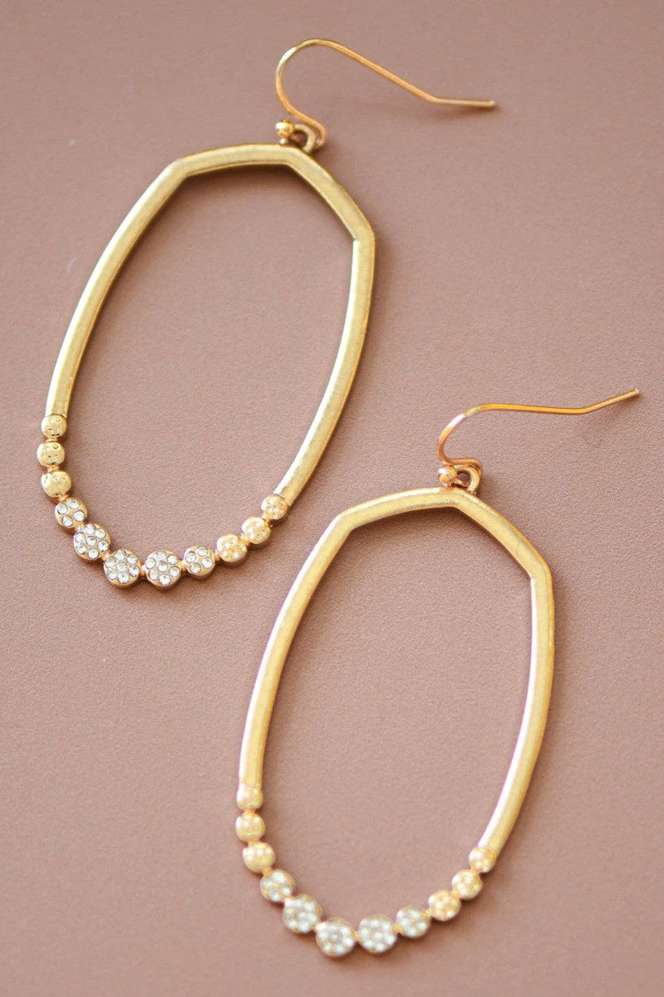 Gold Plated Metal Drop Earrings