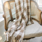 Cocoa Brown Heritage Check Throw Blanket with Fringe [50x60]