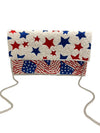 American Flag Beaded Clutch