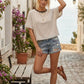 White Knit Polka Dot Oversized Top