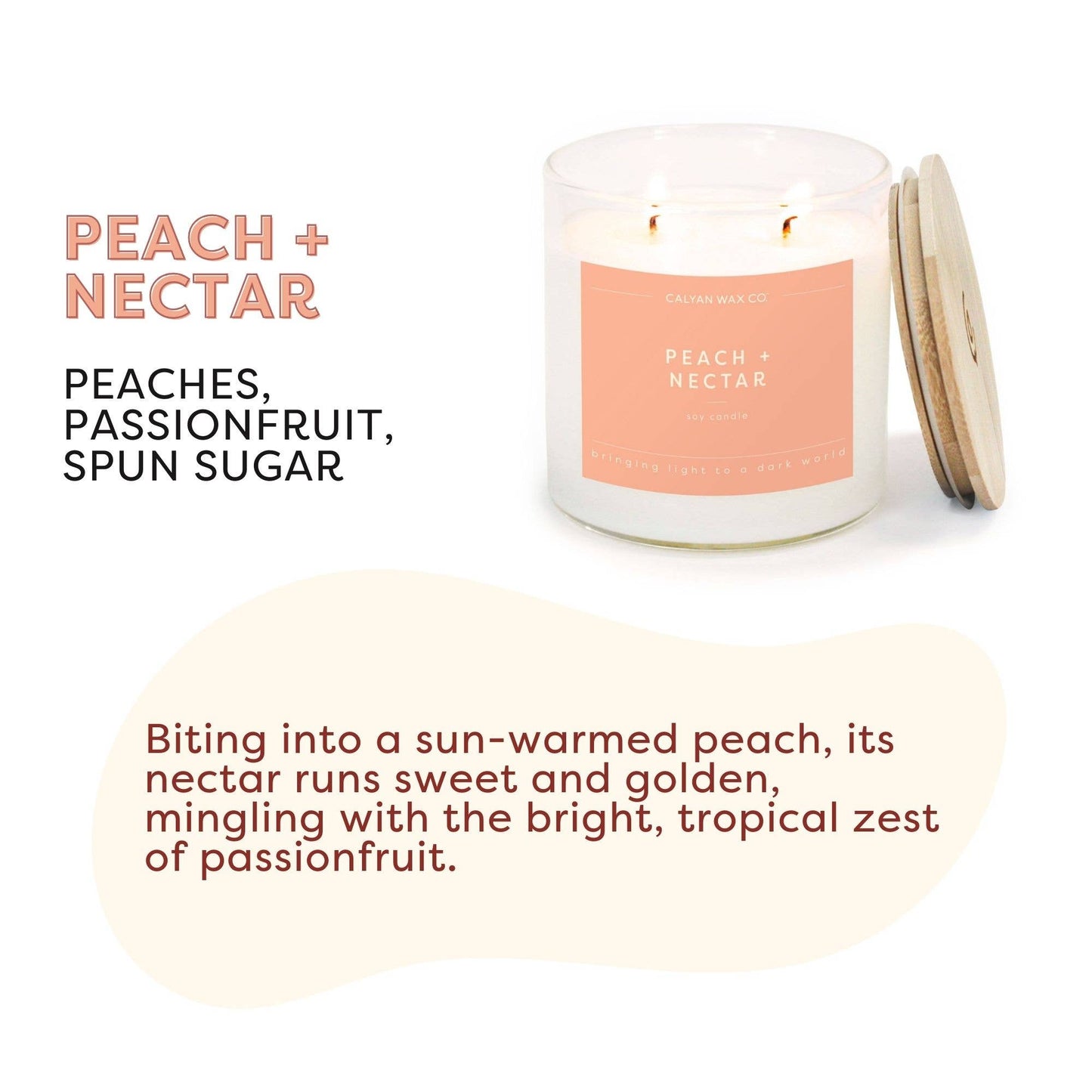 Peach + Nectar Glass Tumbler Soy Candle