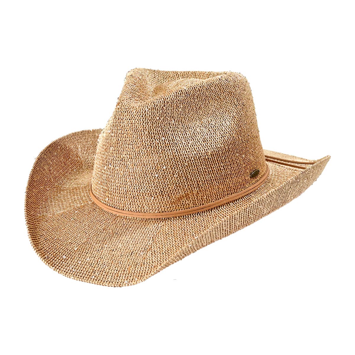 Sequin Cowboy Hat with Suede String