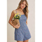 Vintage Garden Smocked Wash Denim Romper