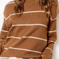 Stripe Long Sleeve Crew Mock Neck Sweater