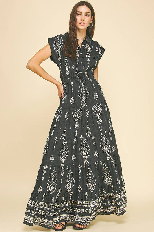 Black Tiered Maxi Dress