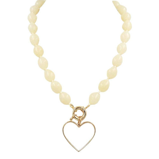 Heart Charm Beaded Necklace