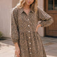 Taupe Leopard Button Front Mini Dress