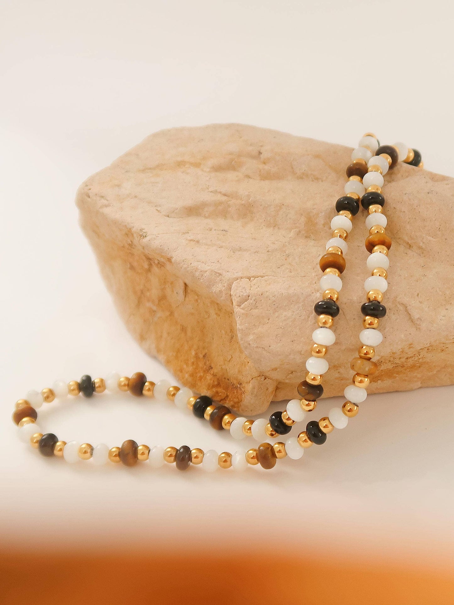 18K Gold Non-Tarnish Boho Beaded Necklace