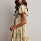 Midnight Floral Puff Sleeve Mini Dress