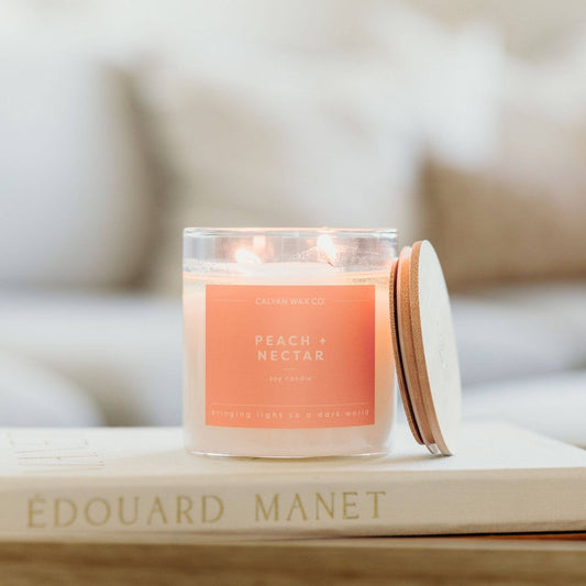 Peach + Nectar Glass Tumbler Soy Candle