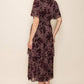 Velvet Plum Floral Smocked Waist Tiered Dress