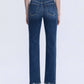 High Rise Full Length Dark Wash Straight Jeans