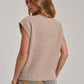 Textured Taupe V-Neck Dolman Sweater