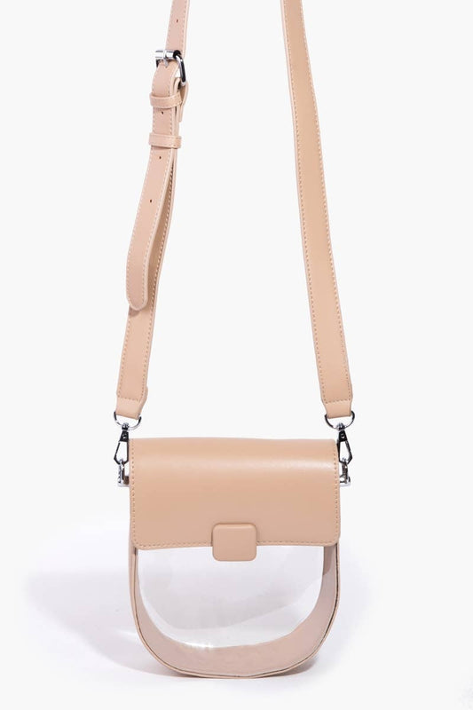 Leather Clear See Through Crossbody Bag