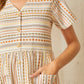 Ivory Stripe Button Up Dress