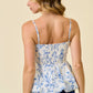 Ivory Blue Floral Baby Doll Bubble Cami