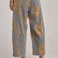 Mid Rise Denim Relaxed Floral Denim Jeans