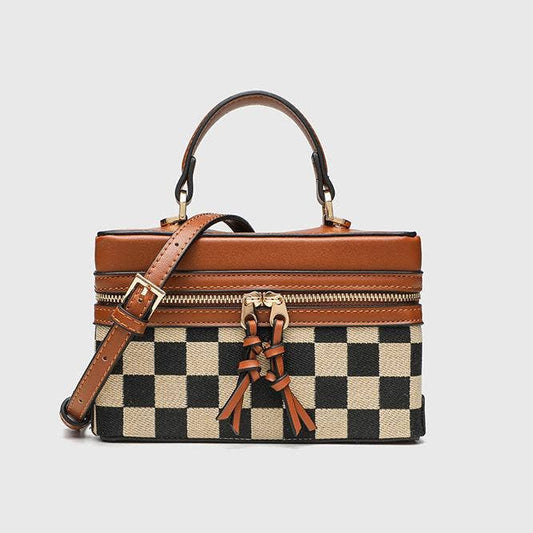 Box Checkered Handbag Crossbody Bag