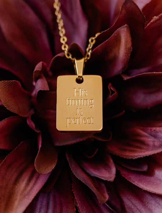 His Timing Is Perfect, 18kt Gold Plated Necklace