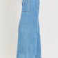 Denim Pull On Wide-Leg Pants