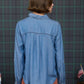 Chambray Collared 3/4 Tab Sleeve Button Down