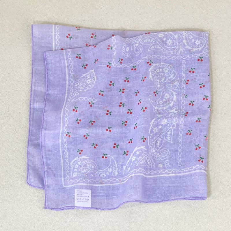 Floral Bandana Head Wrap Square Scarf