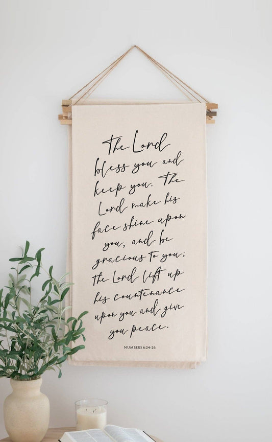 The Lord Bless Hanging Scroll Banner 18" x 36"