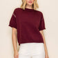 Whipstitch Wine/Ivory Relaxed Fit Top