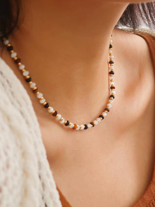 18K Gold Non-Tarnish Boho Beaded Necklace