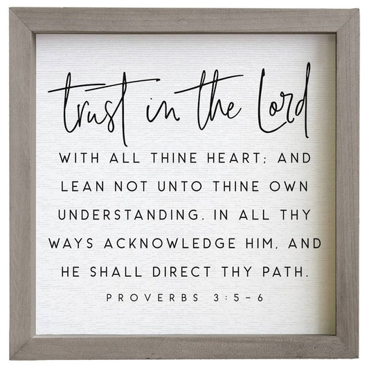 Trust In The Lord Rustic Frame (10x10x1.5)