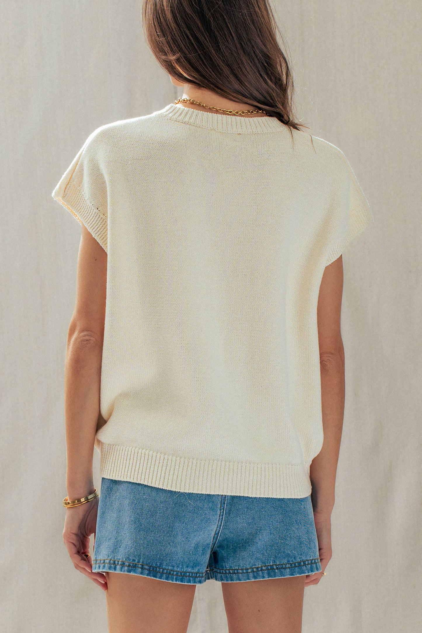 Lemon Graphic Knit Vest Citrus Top