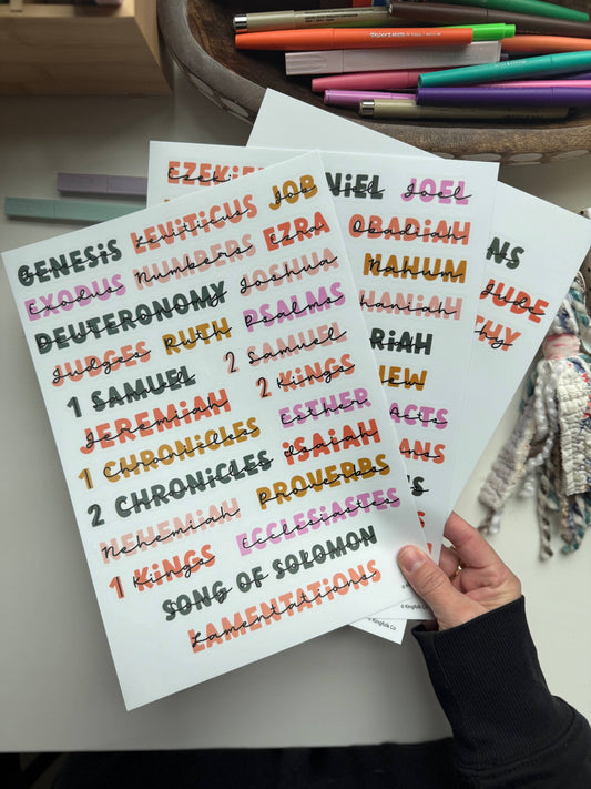 Books of the Bible Header Sticker Labels