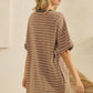 Stripe Knit Pullover Big Top Dress