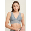 Scalloped Mountain Blue Lace V-Neck Padded Bralette