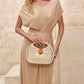 Ivory Rattan Eclipse Handbag