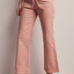 Mauve Stretch Cotton Twill Straight-Leg Pants