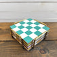 Checkered Coasters Colored with Stand