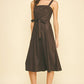 Faux Leather Button Down Dress