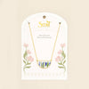 Purple Cornflower/Gold Pressed Flower Necklace