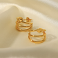 18k Gold Triple Hug Hoop Earrings