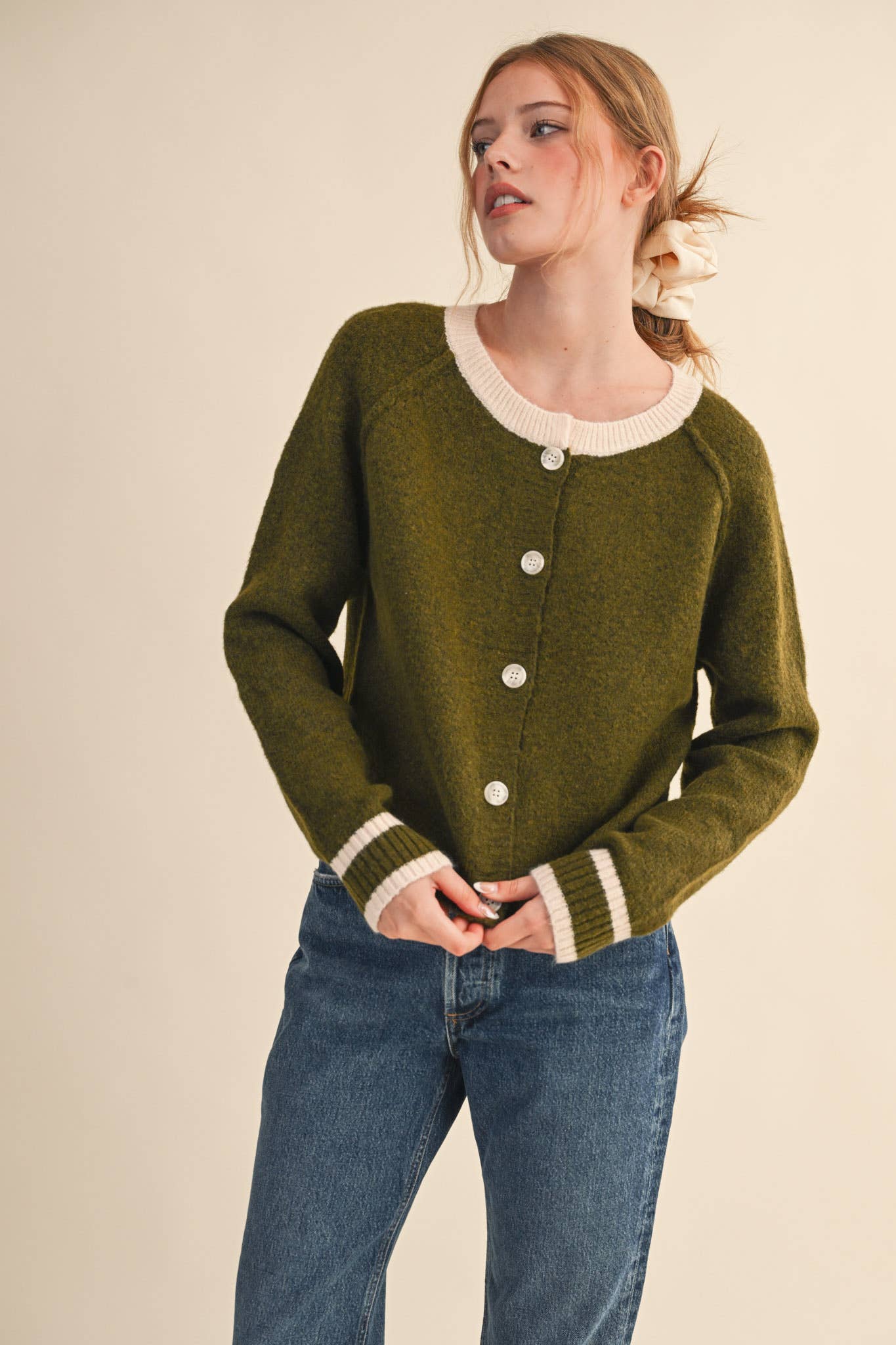 Two-Tone Sweater Cardigan
