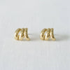 Gold-Toned Abstract Geometric Stud Earrings