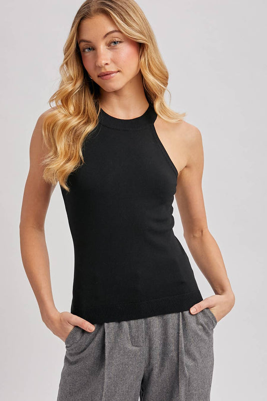 Halter Neck Knit Tank Top