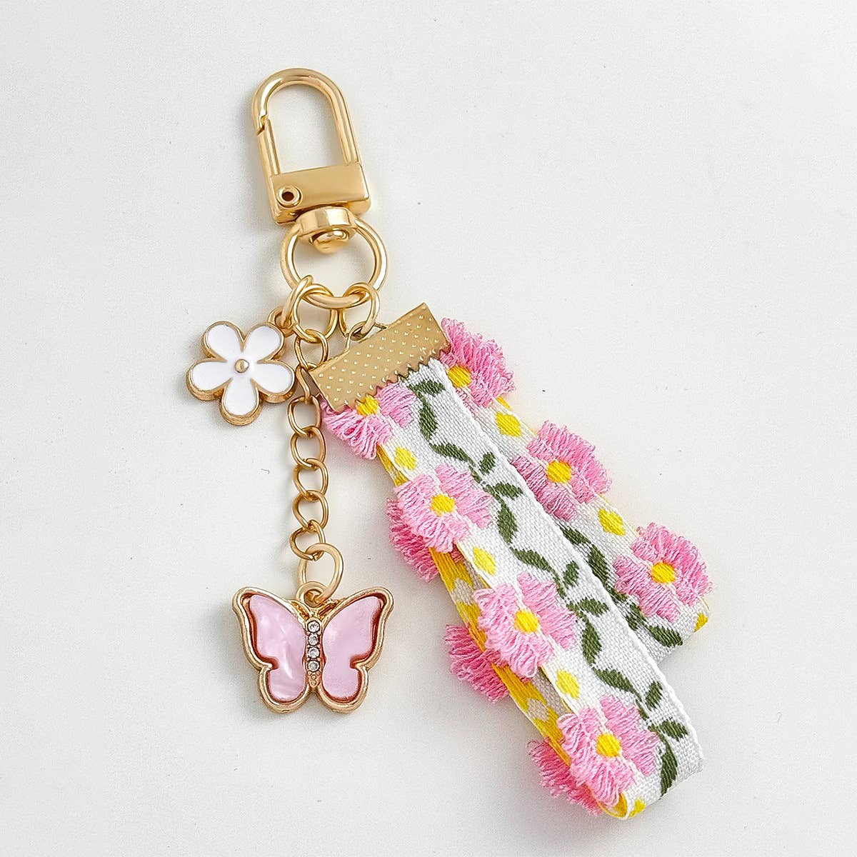 Small Fresh Cloth Daisy Butterfly Love Keychain