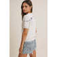 Bow Embroidered Off White Button Down Cardigan