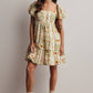 Midnight Floral Puff Sleeve Mini Dress