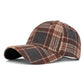 Wool Blend Blue/Burgundy Checkered Baseball Cap