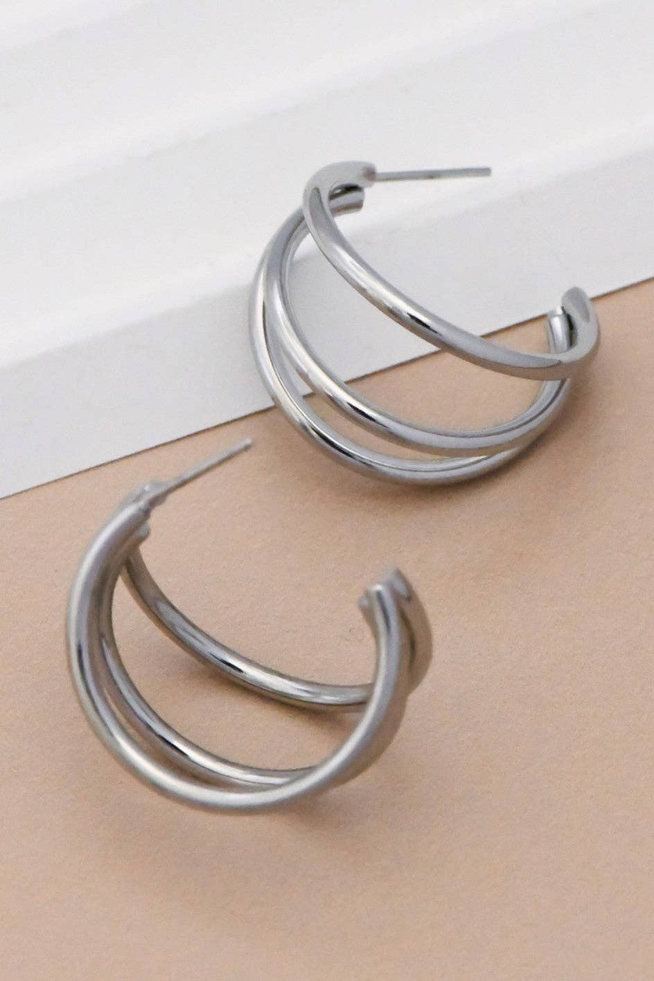 Tarnish-Resistant Waterproof Stainless Steel Hoop Earrings
