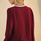 Wine Mock Neck Knit Top