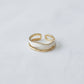 Vintage Drip Glaze Double Band Adjustable Ring